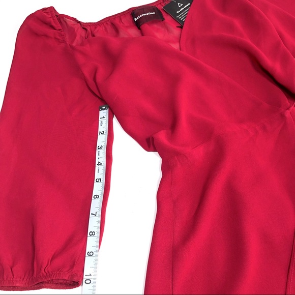 REFORMATION ♦️♦️♦️Eveleigh Lipstick red mini wrap dress ♦️ M - Picture 9 of 15